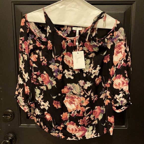 Tops - Joie Black floral blouse